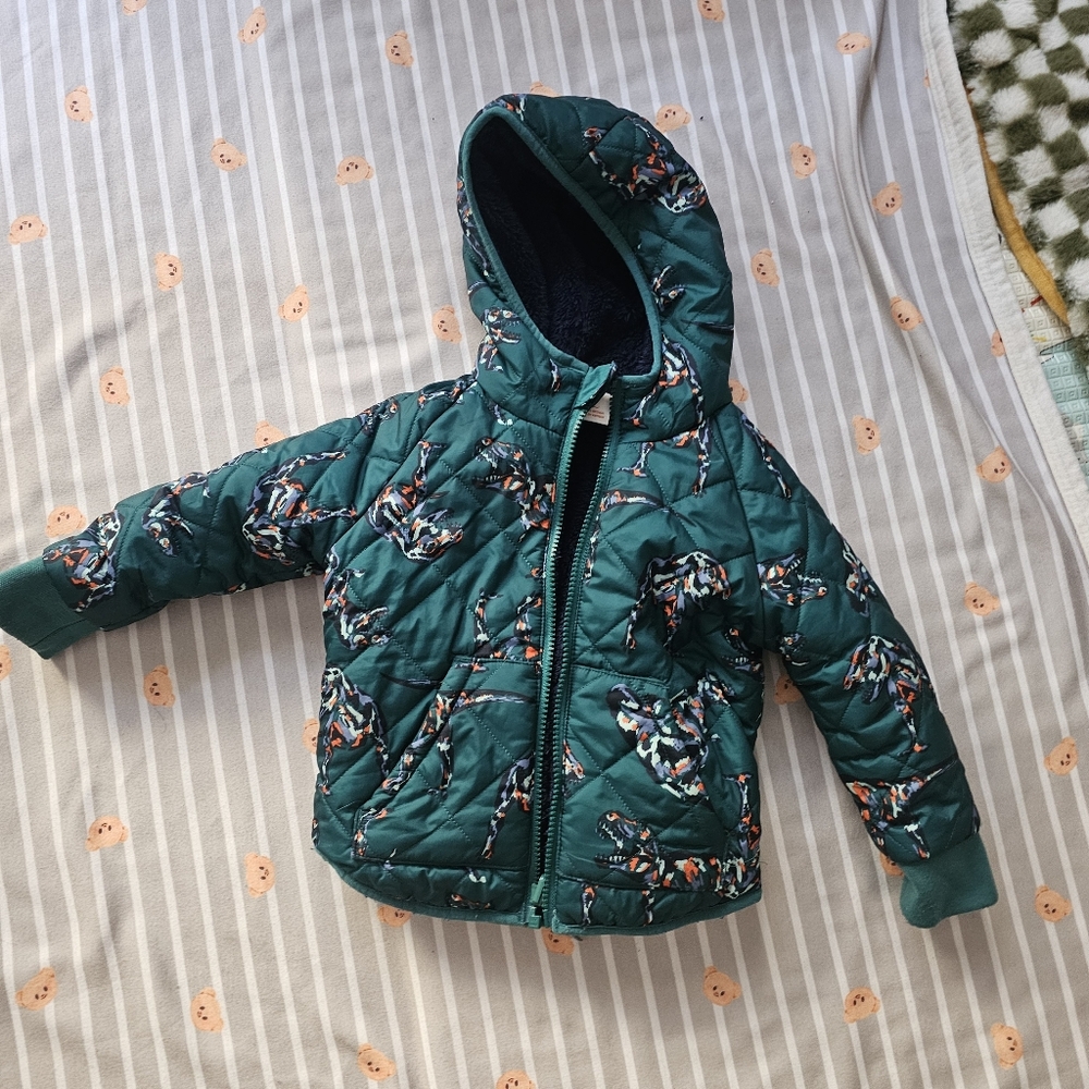 Cat And Jack Puffer Jacket Dinosaur Print 2T